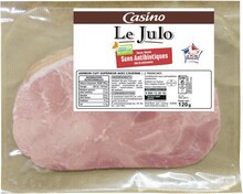 Casino Shop Les Goudes - JAMBON CUIT SUPÉRIEUR AVEC COUENNE SANS ANTIOBITIQUES LE JULO Promo JAMBON CUIT SUPÉRIEUR AVEC COUENNE SANS ANTIOBITIQUES LE JULO dans le catalogue Casino Shop "Le grand live des marques #Les promos font le show ! !" à Les Goudes