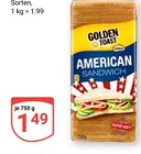 American Sandwich Angebote von Golden Toast bei GLOBUS Neubrandenburg für 1,49 €