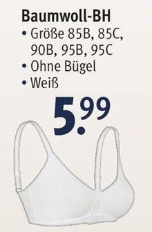 Baumwoll-BH bei Rossmann in Garbsen Baumwoll-BH im Angebot bei Rossmann Garbsen für 5,99 €