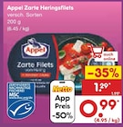 Zarte Heringsfilets im Angebot bei Netto Marken-Discount in Mülheim Zarte Heringsfilets Angebote von Appel bei Netto Marken-Discount Mülheim für 0,99 €