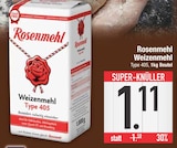 Weizenmehl Type 405 im EDEKA Prospekt Weizenmehl Type 405 von Rosenmehl im aktuellen EDEKA Prospekt für 1,11 €