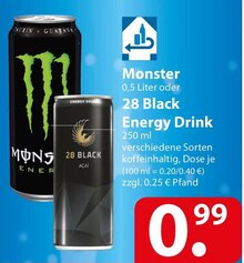 Monster oder 28 Black Energy Drink bei famila Nordost in Buxtehude Monster oder 28 Black Energy Drink im Angebot bei famila Nordost Buxtehude für 0,99 €
