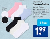 Sneaker-Socken von UP2FASHION im aktuellen ALDI SÜD Prospekt für 1,99 €