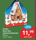 Maxi Mix Adventskalender von kinder für 11,99 € bei budni im Angebot Maxi Mix Adventskalender von kinder im aktuellen budni Prospekt