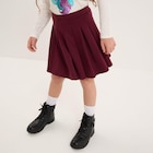 Jupe courte patineuse plissée bordeaux fille dans le catalogue La Halle