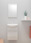 Meuble lave-mains + vasque céramique + miroir aroa - SENSEA en promo chez Weldom Meuble lave-mains + vasque céramique + miroir aroa - SENSEA dans le catalogue Weldom