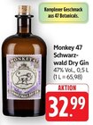 Schwarzwald Dry Gin Angebote von Monkey 47 bei E center Filderstadt für 32,99 €