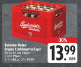 Original Czech Imported Lager Angebote von Budweiser Budvar bei EDEKA Fürth für 13,99 €