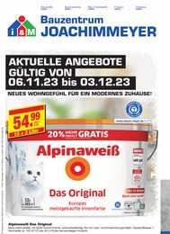 Bauzentrum Joachimmeyer Prospekt für Osnabrück mit 4 Seiten Bauzentrum Joachimmeyer Prospekt für Osnabrück: "STARKE MARKEN FÜR STARKE MACHER", 4 Seiten, 06.11.2023 - 03.12.2023