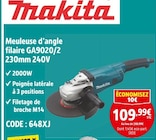 Meuleuse d'angle filaire GA9020/2 - Makita en promo chez Screwfix Meuleuse d'angle filaire GA9020/2 - Makita dans le catalogue Screwfix