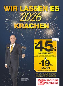 Möbelzentrum Pforzheim Pforzheim Prospekt der aktuellen Woche, gültig von 27.12.2025 bis 10.01.2026 Aktueller Möbelzentrum Pforzheim Pforzheim Prospekt "Silvester" mit 28 Seiten