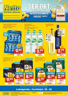 Mineralwasser im Netto Marken-Discount Prospekt "DER ORT, AN DEM DU IMMER AUSGEZEICHNETE PREISE FINDEST." mit 2 Seiten (Mannheim)
