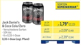 Jack Daniel‘s & Coca Cola/Zero im Angebot bei METRO in Memmingen Jack Daniel‘s & Coca Cola/Zero Angebote bei METRO Memmingen für 2,13 €