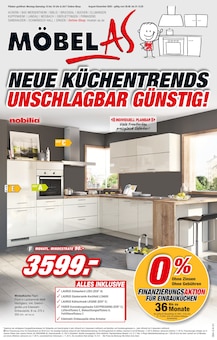 Möbel AS Prospekt der KW 37 "NEUE KÜCHENTRENDS UNSCHLAGBAR GÜNSTIG!" Aktueller Möbel AS Prospekt "NEUE KÜCHENTRENDS UNSCHLAGBAR GÜNSTIG!" Seite 1 von 20 Seiten