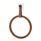 Porte-serviettes bambou lanière simili cuir en promo chez Maxi Bazar Porte-serviettes bambou lanière simili cuir dans le catalogue Maxi Bazar