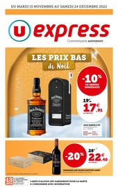 Catalogue U Express à Lyon cette semaine, valable du 15/11/2022 au 24/12/2022 Prospectus U Express à Lyon, "Les prix bas de Noël", 12 pages de promos valables du 15/11/2022 au 24/12/2022