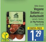 Aufschnitt im EDEKA Prospekt Vegane Salami von Billie Green im aktuellen EDEKA Prospekt für 1,29 €