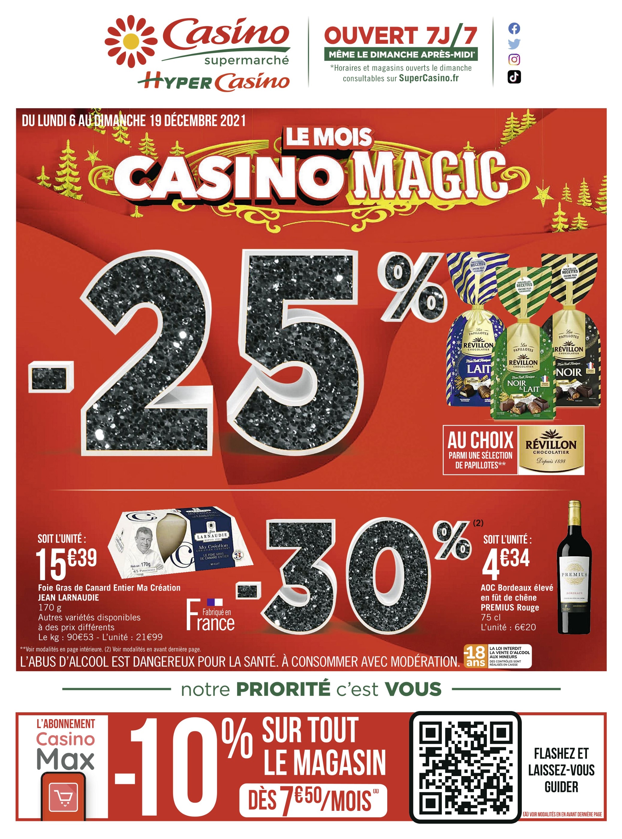 Catalogue Casino Supermarchés à Carvin, avec 52 pages Prospectus Casino Supermarchés à Carvin, "Le mois Casino Magic", 52 pages, 06/12/2021 - 19/12/2021