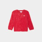 Gilet manches longues boutonné rouge bébé fille en promo chez La Halle Gilet manches longues boutonné rouge bébé fille dans le catalogue La Halle