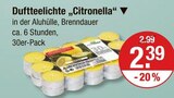 Aktuelle Kerzen Angebote bei V-Markt in Regensburg Aktuelles Duftteelichte "Citronella" Angebot bei V-Markt in Regensburg ab 2,39 €