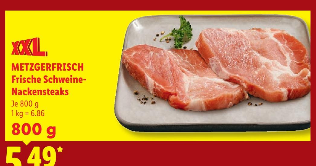 Frische Schweine-Nackensteaks