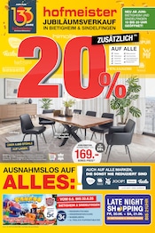 Aktueller hofmeister Möbel & Einrichtung Prospekt in Mühlacker und Umgebung, "JUBILÄUMSVERKAUF" mit 4 Seiten, 04.06.2025 - 24.06.2025