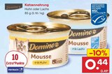Katzennahrung Huhn oder Lachs im Angebot bei Netto Marken-Discount in Niederkassel Katzennahrung Huhn oder Lachs Angebote von Domino bei Netto Marken-Discount Niederkassel für 0,44 €