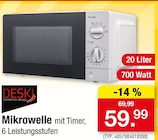 Aktuelle Mikrowelle Angebote bei Zimmermann in Magdeburg Aktuelles Mikrowelle mit Timer, 6 Leistungsstufen Angebot bei Zimmermann in Magdeburg ab 59,99 €
