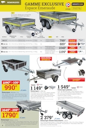 Promos Remorque dans le catalogue "Préparez l'été chez vous" de Espace Emeraude Remorque en promo dans le catalogue Espace Emeraude à la page 4
