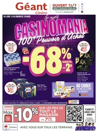 Catalogue Géant Casino à Calas, avec 76 pages Prospectus Géant Casino à Calas, "le mois CASINOMANIA, 100% Pouvoir d'Achat", 76 pages, 13/03/2023 - 26/03/2023
