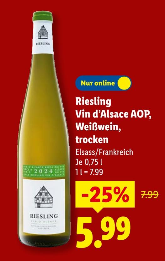 Vin d’Alsace AOP, Weißwein, trocken