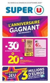 Promotion Chocolat dans le prospectus Super U, valable du 08/09/2026 au 20/09/2026 Promo Chocolat dans le catalogue Super U du moment à la page 1