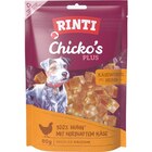 RINTI Snack Chicko's Plus Käsewürfel mit Huhn 80 g bei Zookauf im Damme Prospekt für 1,89 €
