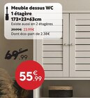 Meuble dessus WC 1 étagère en promo chez Maxi Bazar Houilles à 55,99 €