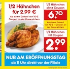 Netto Marken-Discount Mengen - 1/2 Hähnchen Angebot im Prospekt 1/2 Hähnchen bei Netto Marken-Discount im Mengen Prospekt für 2,99 €