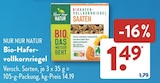 Bio-Hafer-vollkornriegel von NUR NUR NATUR für 1,49 € bei ALDI SÜD im Angebot Bio-Hafer-vollkornriegel von NUR NUR NATUR im aktuellen ALDI SÜD Prospekt