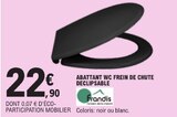 Abattant WC frein de chute déclipsable - FRANDIS en promo chez E.Leclerc Tours à 22,90 €