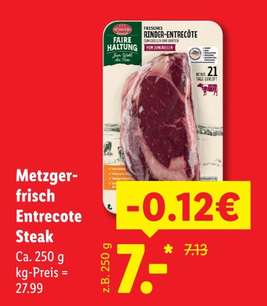 Metzger-frisch Entrecote Steak