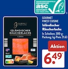 Isländischer Räucherlachs im ALDI SÜD Prospekt Isländischer Räucherlachs von Gourmet Finest Cuisine im aktuellen ALDI SÜD Prospekt für 6,49 €