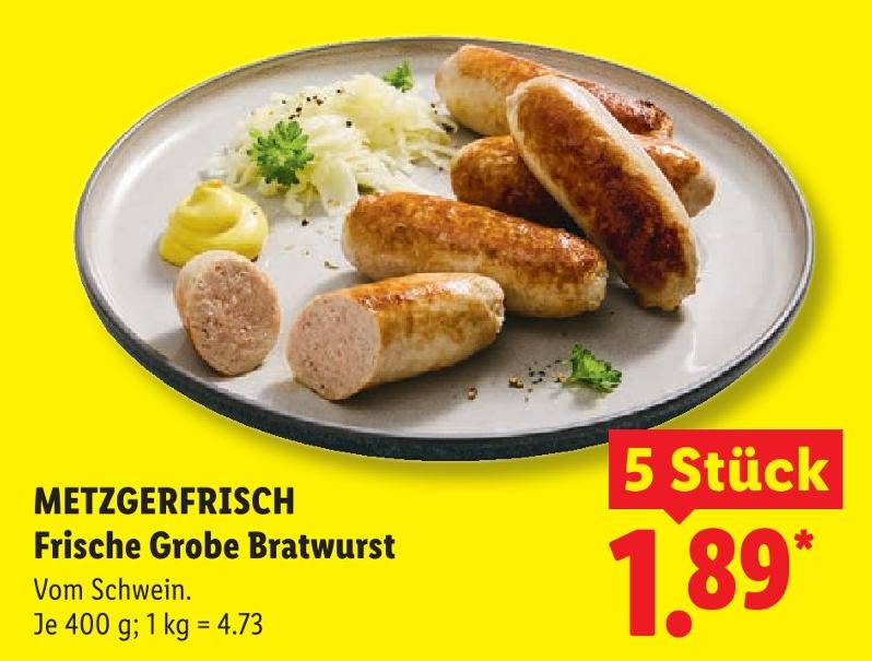 Frische Grobe Bratwurst