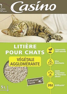 Géant Casino Beaucouzé - Litière pour chats végétale agglomérante Promo Litière pour chats végétale agglomérante dans le catalogue Géant Casino "Le salon de l'animal de compagnie" à Beaucouzé