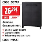 Armoire de rangement - Screwfix à Levallois-Perret Armoire de rangement en promo chez Screwfix Levallois-Perret à 26,39 €