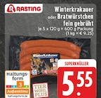 Winterkrakauer oder Bratwürstchen fein gebrüht Angebote von Rasting bei E center Neuwied für 5,55 €