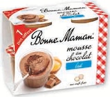 Mousse au chocolat - BONNE MAMAN en promo chez Super U Trappes à 1,70 €