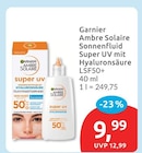 Sonnenfluid Super UV mit Hyaluronsäure LSF50+ von Garnier Ambre Solaire im aktuellen budni Prospekt