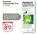 Hustenreizstiller Sirup Angebote von Phytohustil bei GLOBUS Viersen für 8,99 €