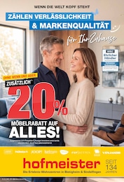Möbel & Einrichtung Prospekt von hofmeister Böblingen hofmeister Prospekt: "WENN DIE WELT KOPF STEHT ZÄHLEN VERLÄSSLICHKEIT & MARKENQUALITÄT", 12 Seiten, 19.05.2026 - 09.06.2026