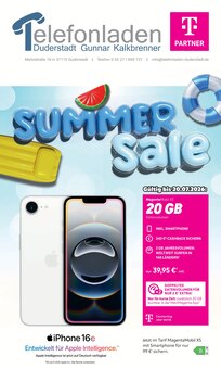 Handy im aktuellen Telefonladen Duderstadt Prospekt (Göttingen) Handy im Telefonladen Duderstadt Prospekt "SUMMER SALE" mit 12 Seiten (Göttingen)