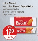 Biscoff oder Biscoff Doppelkeks von Lotus im aktuellen V-Markt Prospekt für 1,29 €