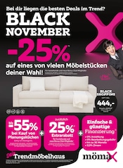 mömax Möbel & Einrichtung Prospekt der aktuellen Woche mit 12 Seiten, gültig von 17.11.2025 bis 25.11.2025, in Zapfendorf und Umgebung Aktueller mömax Möbel & Einrichtung Prospekt in Zapfendorf und Umgebung, "BLACK NOVEMBER" mit 12 Seiten, 17.11.2025 - 25.11.2025